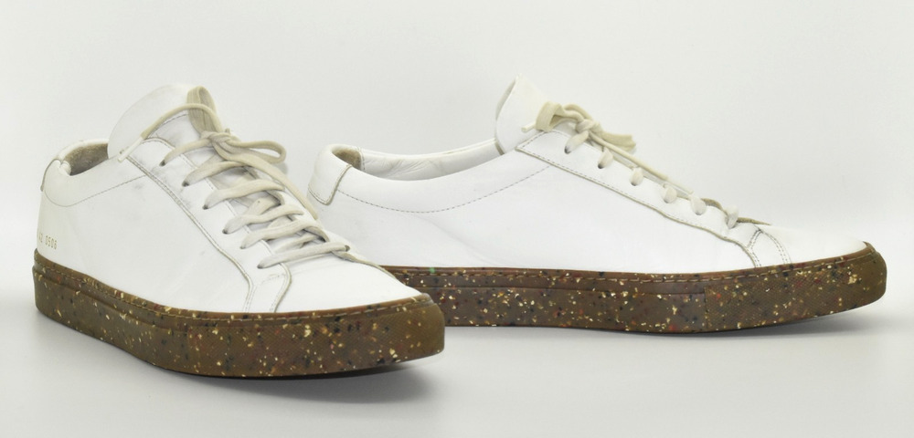 B6 Auth COMMON PROJECTS Achilles Low Gum Confetti Sole White Sneakers Sz 42 US 9